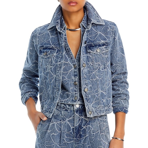 Ramy Brook Hoff Floral Denim Jacket - Picture 1 of 8